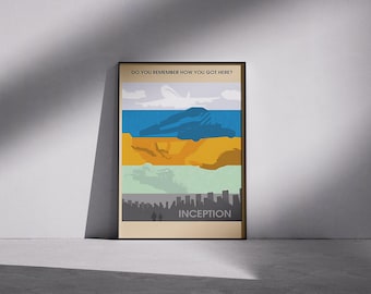 Poster del film Inception: stampa artistica minimalista di fantascienza - Christopher Nolan