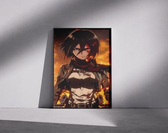 Mikasa Ackerman Anime Poster: Shingeki no Kyojin Wall Art