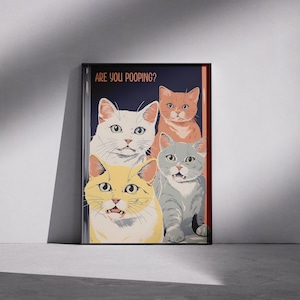 Whimsical Cat Poster: Humorous Pet Wall Art for Cat Lovers