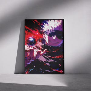 Poster Jujutsu Kaisen Gojo : impression d&#39;art manga anime, décoration d&#39;intérieur