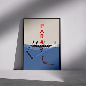 Parasite Poster, Minimalist Movie Print, Korean Film Wall Art, Modern Cinema Illustration, Unframed