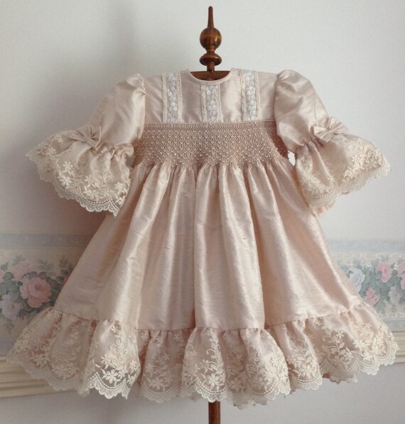 silk smocked dress