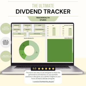 Excel Dividend Tracker for Passive Income | FIRE Budget Spreadsheet & Stock Portfolio Planner | DRIP Finance Tool Download