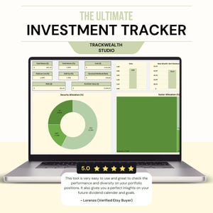 Investment Tracker Excel Spreadsheet: Dividend Growth Portfolio and Reinvesting Forecast (Digital Download)