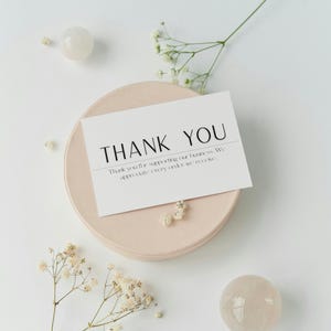 Thank You Card – Minimalist Printable Business Card for Order Packaging | Editable Template