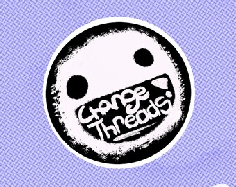 Change Threads Smiley Face Sticker - Laptop, Water Bottle Decal