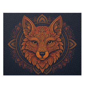 Mandala Fox Puzzle | 120, 252, 500-Piece | Relaxing Jigsaw Puzzle | Gift for Animal Lovers, Family Fun, Mindfulness, Game Night