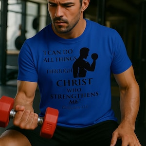 Christian Gym Shirt  Faith and Fitness Tee for Men and Women  Bible Verse Workout T Shirt  Motivational Christian Apparel