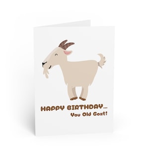 Whimsical Birthday Greeting Cards, Funny Birthday Cards, Goat-Themed Cards, Unique Cards for Friends, Perfect for Celebrations