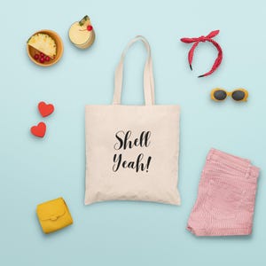 MuschelYeah! Canvas Shopping Tote - Umweltfreundliche Tasche für Lebensmittelgeschäft, Strand, Reisen, Geschenke und den täglichen Gebrauch