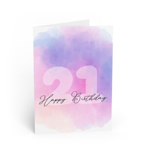 Happy 21st Birthday Greeting Cards, Personalized Birthday Wishes, Celebrations Card, Unique Card for Friends, Birthday Milestone