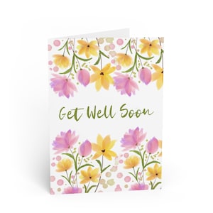 Bon rétablissement, cartes de vœux, lot de cartes florales, vœux de bien-être, carte faite main pour amis, cartes d'encouragement