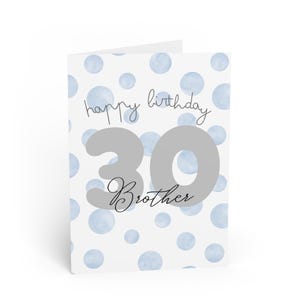 Aangepaste verjaardagskaarten voor broer | 30e verjaardag vieren | Unieke kaartontwerpen | Mijlpaal verjaardagsgroet | Blauwe polka [...]