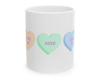 Mug: Conversation Heart Design | Candy Hearts XOXO Love You Valentine