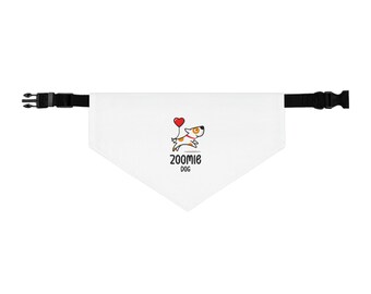 Dog: running dog illustration Pet Bandana Collar | heart balloon