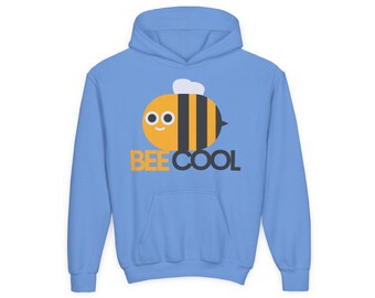 Youth: Kids Graphic Sweatshirt Bee Cool Bee Hoodie |  Yellow Bumblebee Design