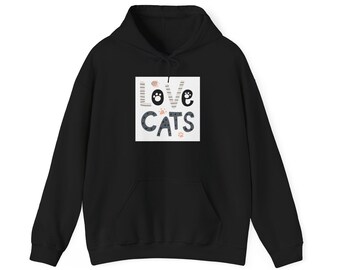 Adult: HoodieLove Cats | Cat paw print typography design