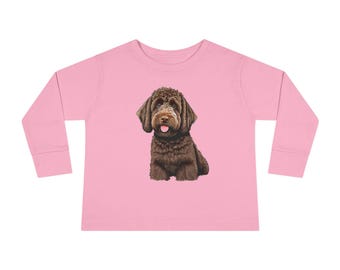 Toddler: Tee Long Sleeve Chocolate Labradoodle Illustration