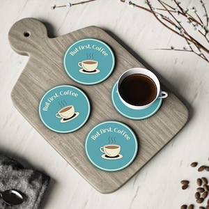 Coffee Lovers Coasters - Fun Home Decor, Perfect Gift for Coffee Addicts, Kitchen Accessories, Housewarming, Birthday