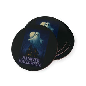 Halloween Coasters, Spooky Drink Coasters, Haunted House Decor, Halloween Party Supplies, Ghost-Themed Gifts