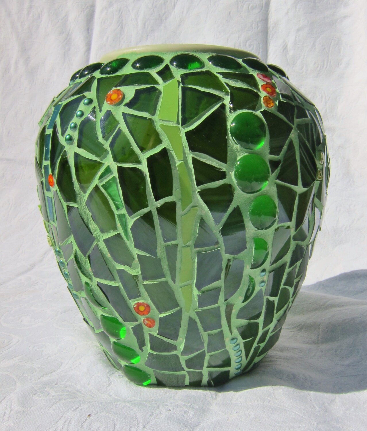 Summer Meadow, Glass Mosaic Vase Etsy Australia