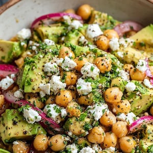 Mediterranean Chickpea Avocado Feta Salad • Fresh & Flavorful Recipe • Easy 15-Minute Meal • Digital Download • Healthy Lunch Idea