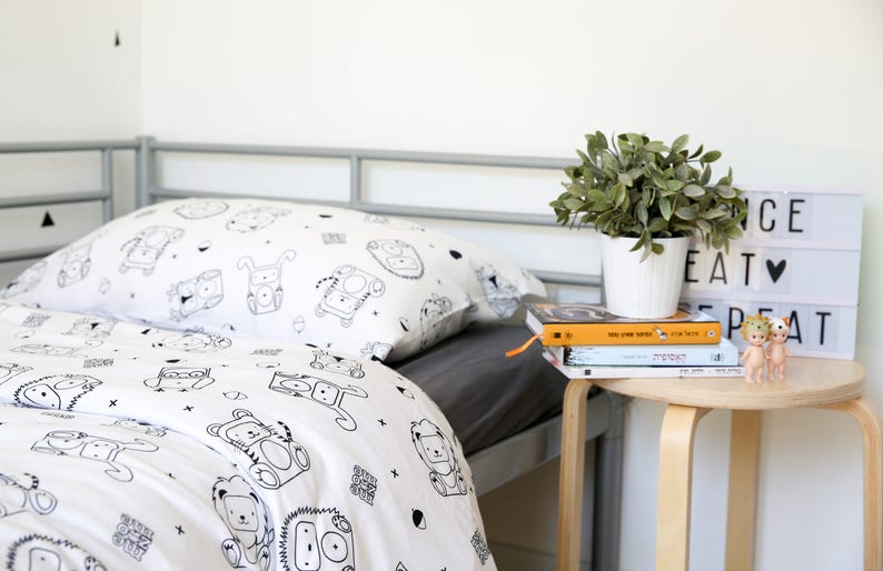 Toddler Bedding Kids Duvet Cover Woodland Set Organic Sets For