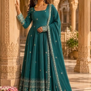 green desi dress Gown 60% and Above