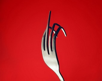 Fork You in Red Fine Art Photographie Nature morte Photographie Drôle Rude Impression Cuisine Décoration Murale Cuisine Art pour Cuisine Rouge Cuisine Art