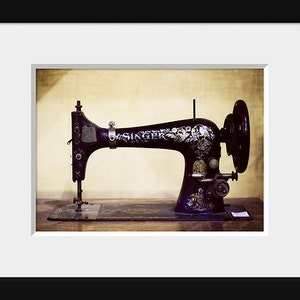 Antique Singer Sewing Machine Photograph: Sewing Room Art Print image 2