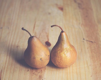 Kitchen Art food photography: Pair of Pears Fine Art Photography Food Art Print Fruit Still life Photography Fruit Kitchen wall art foodie