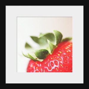 Kitchen Art: Strawberry Fine Art Food Photography Art for Kitchen Fruit Still life photography, Macro Red Fruit Print Strawberry Art image 2