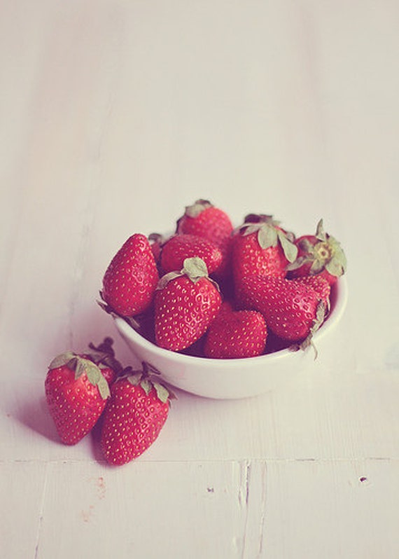 Food Photography Kitchen Art Food: Bowl of Strawberries Fine Art