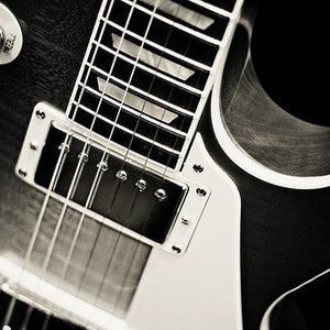 Still life Photgraphy, Guitar Wall Art: Play Me Black and White Photography electric guitar fine art photography Les Paul Guitar Print image 1