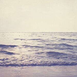 Beach Photo: Lady Grey Fine Art Photography Vintage inspired art Ocean Seascape Nature Photography, Blue Purple Water, Waves