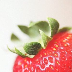 Kitchen Art: Strawberry Fine Art Food Photography Art for Kitchen Fruit Still life photography, Macro Red Fruit Print Strawberry Art image 1