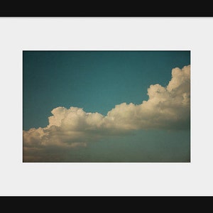 Cloud Photography: Day Dreamer Fine Art Photography Dreamy, Whimsical Blue Sky teal nature photography wall art Vintage Inspired image 2