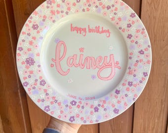 Custom Hand Painted Birthday Plates