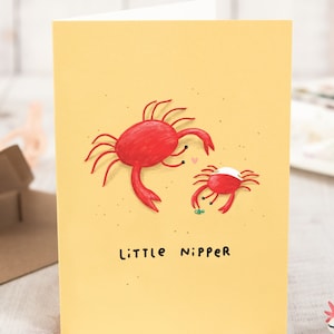 Little Nipper New Baby Lustige süße Krabbe Karte