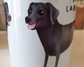 Black Labrador Dog Glossy Mug