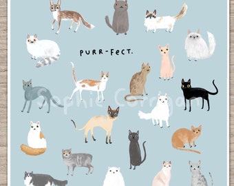 Purr-fect Curious Cats Signed Art Print