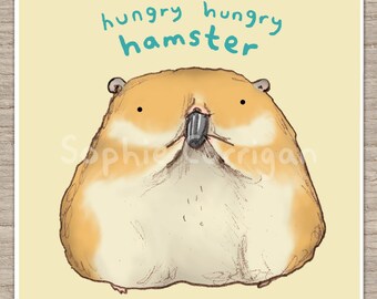 Hungry Hungry Hamster Signed Fine Art Print