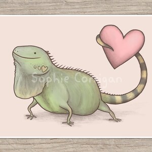 Iguana Love You Signed Art Print