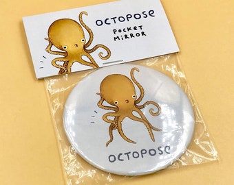 Octopose Posing Octopus Pocket Mirror