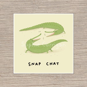 Snap Chat Crocodiles Alligators Signed Fine Art Print