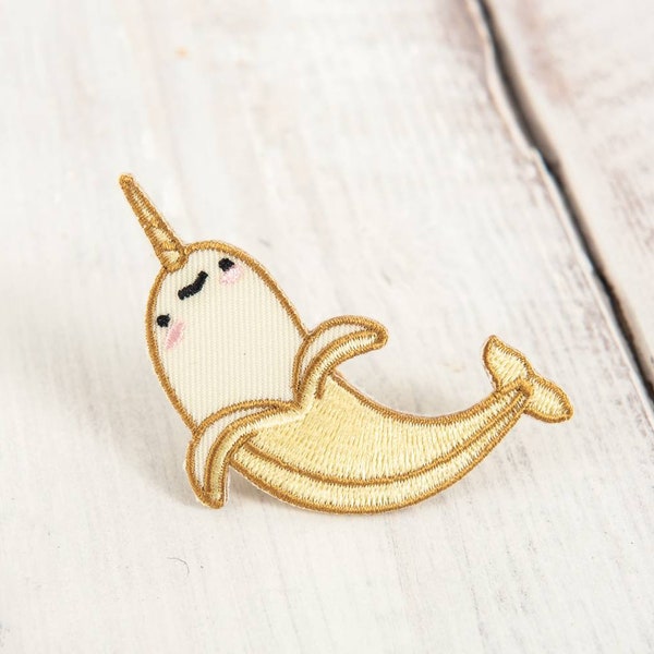 Banarwhal Banana Narwhal Iron On Patch