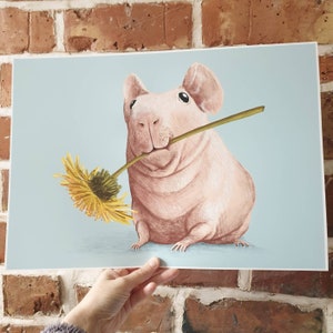 Cerdo flaco firmado arte impresión