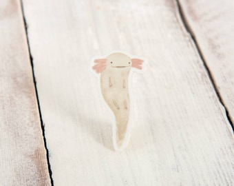 Floating Axolotl transparenter Hintergrund Vinyl Aufkleber