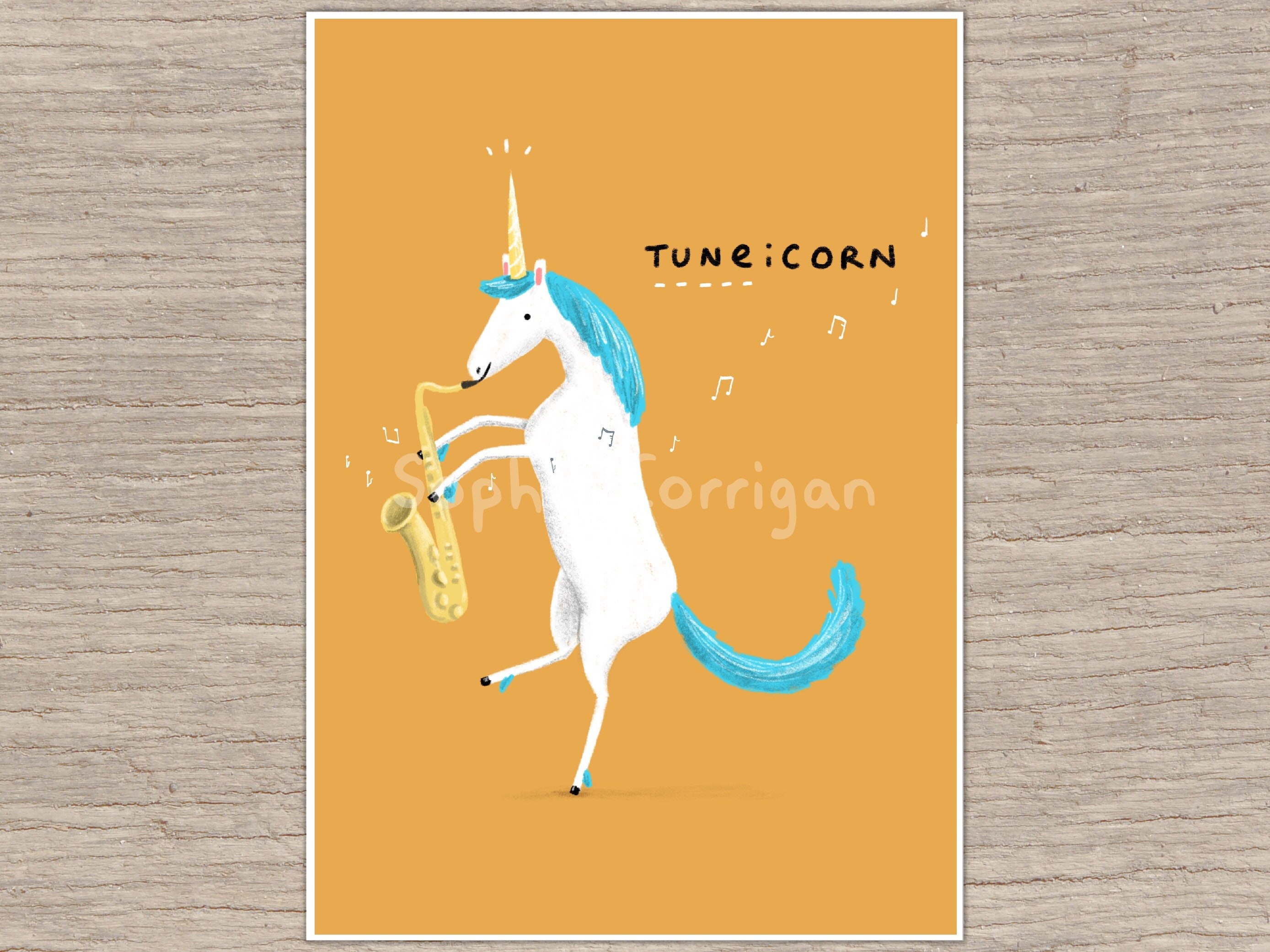 Tuneicorn Saxophone Musician Unicorn Signed Fine Art Print - Etsy