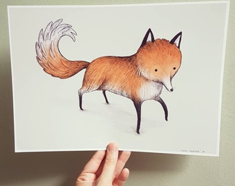 Funny Little Fox Signed Fine Art Print